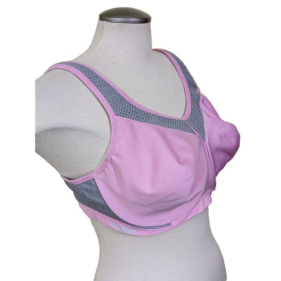 Pink and Gray Women's Sports Bra - Picture 4 of 10